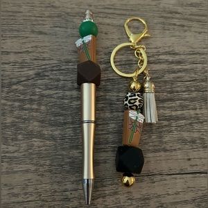 Beads Pen and Keychain Set